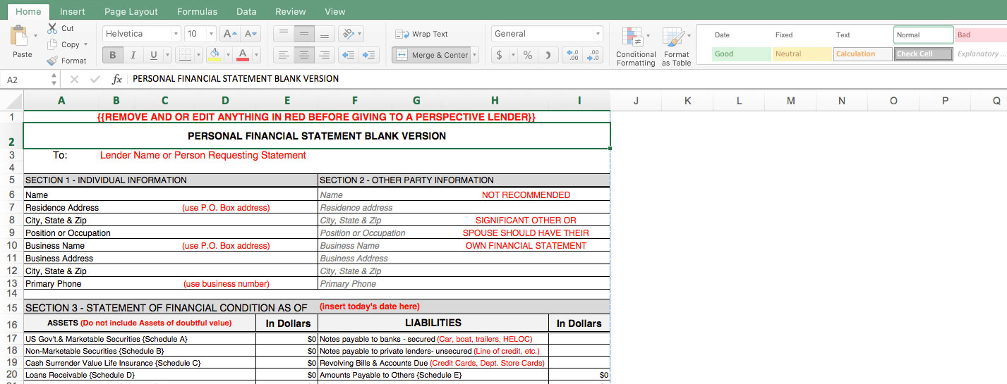 Randy Hughes Financial Statement